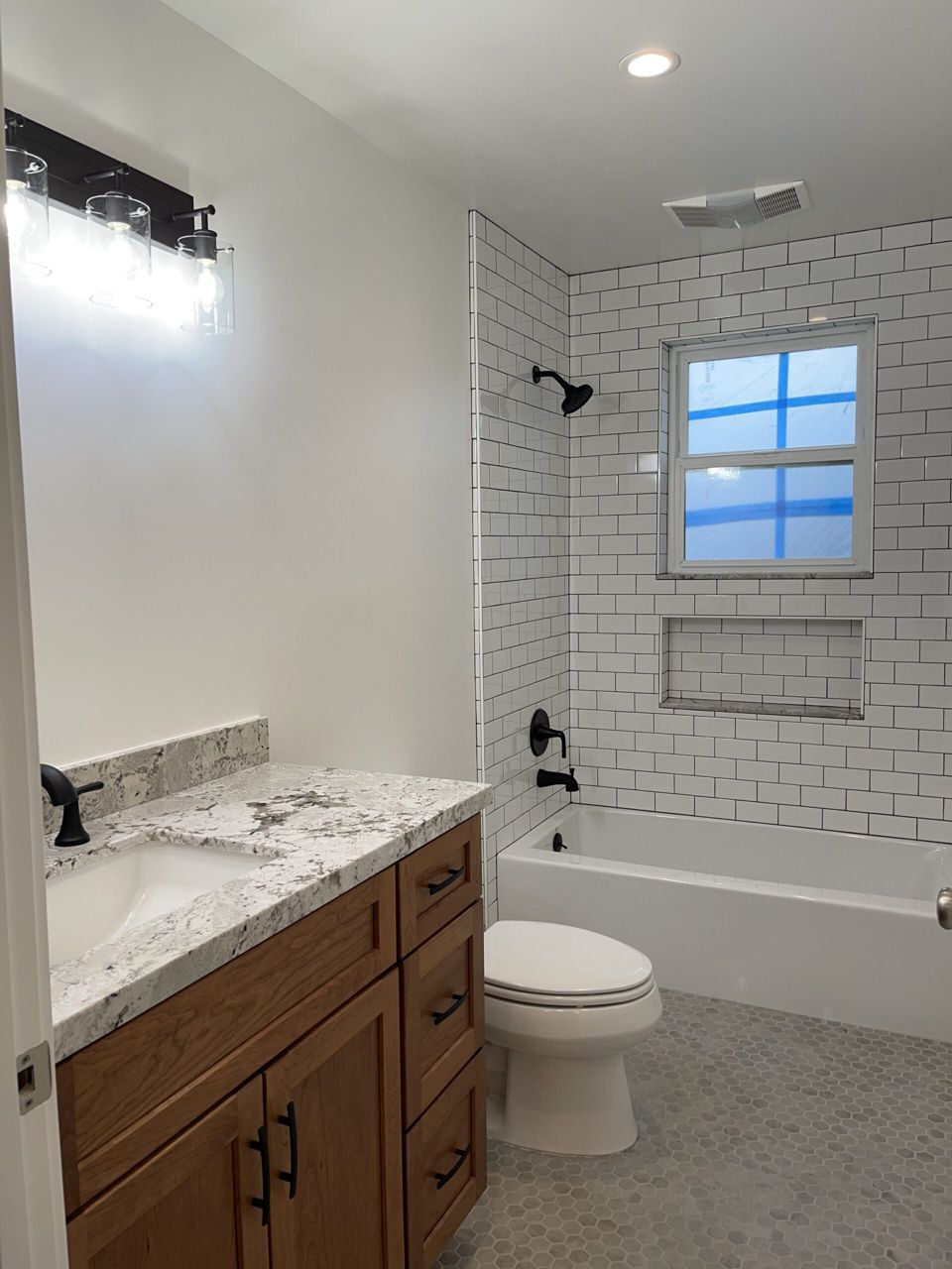 Bathroom remodel: tile and window detail