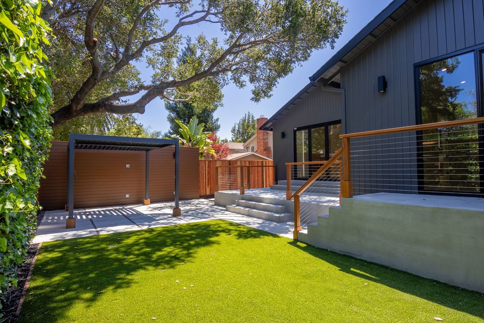 Backyard lawn and patio, San Carlos